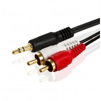 AUX кабель mini jack 3.5 mm - 2 тюльпана